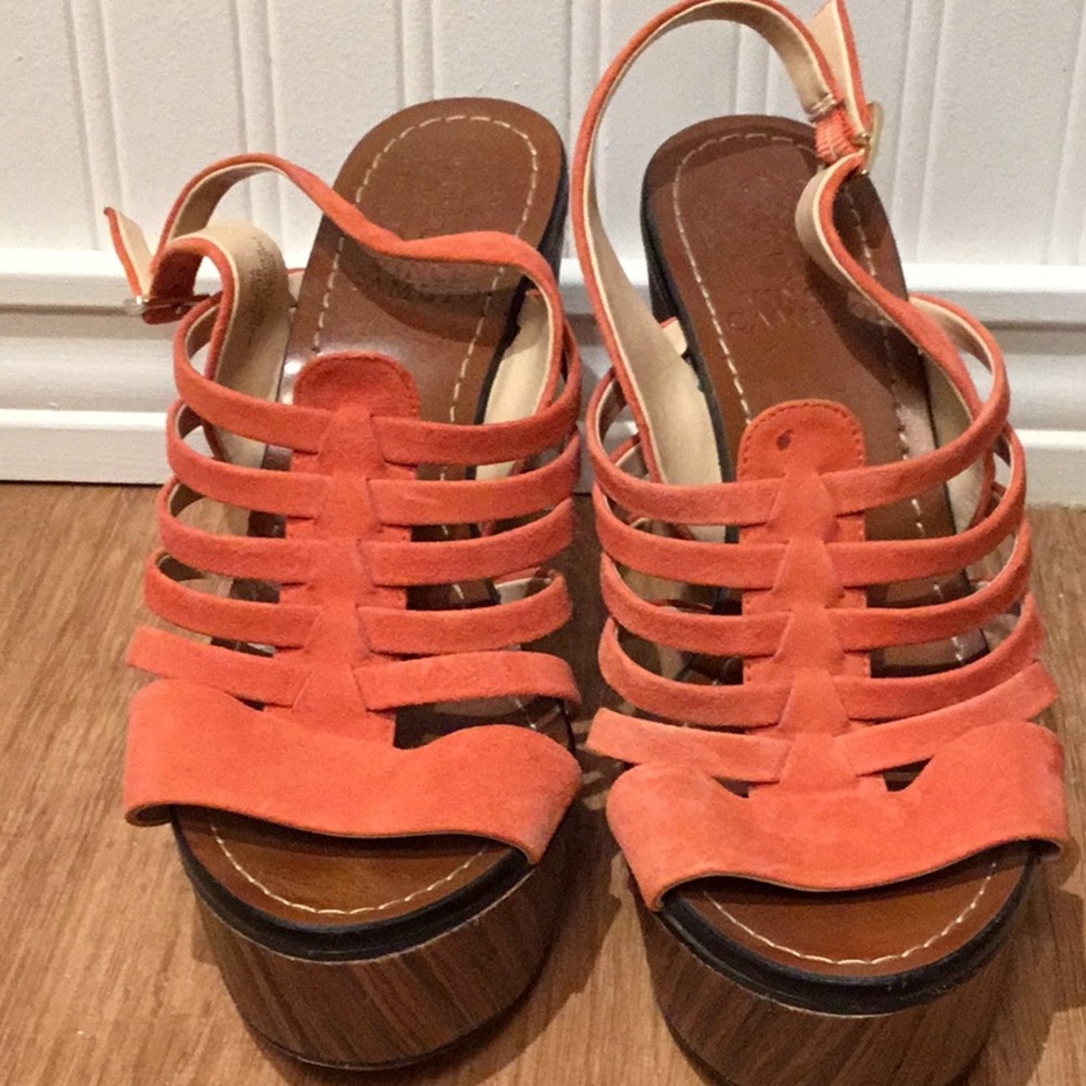 Orange Leather Platform Sandals - image 1